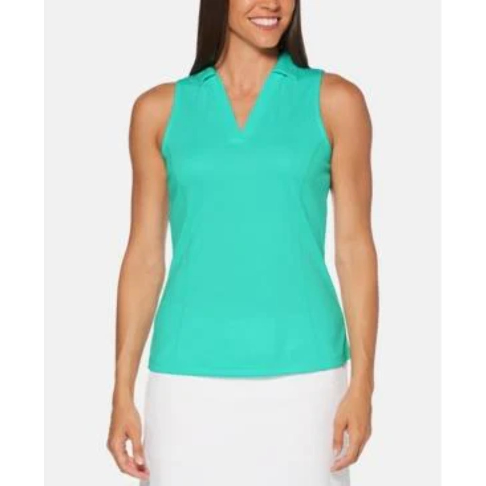 PGA TOUR Womens Sleeveless Mesh Golf Polo Size Small